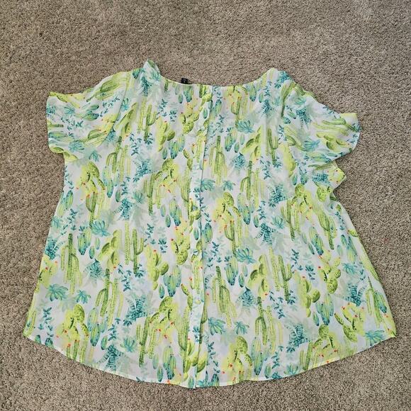 Torrid Women’s Blouse Plus Size 2X Cactus Print Button Back Boho Resortwear - Picture 7 of 8